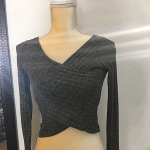 Grey crop top H& M